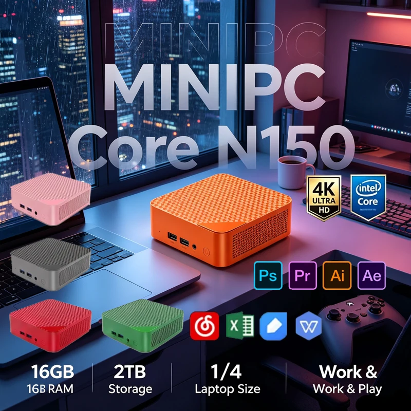Pc Gaming Orange - Orange Mini PC, Intel Celeron N150,