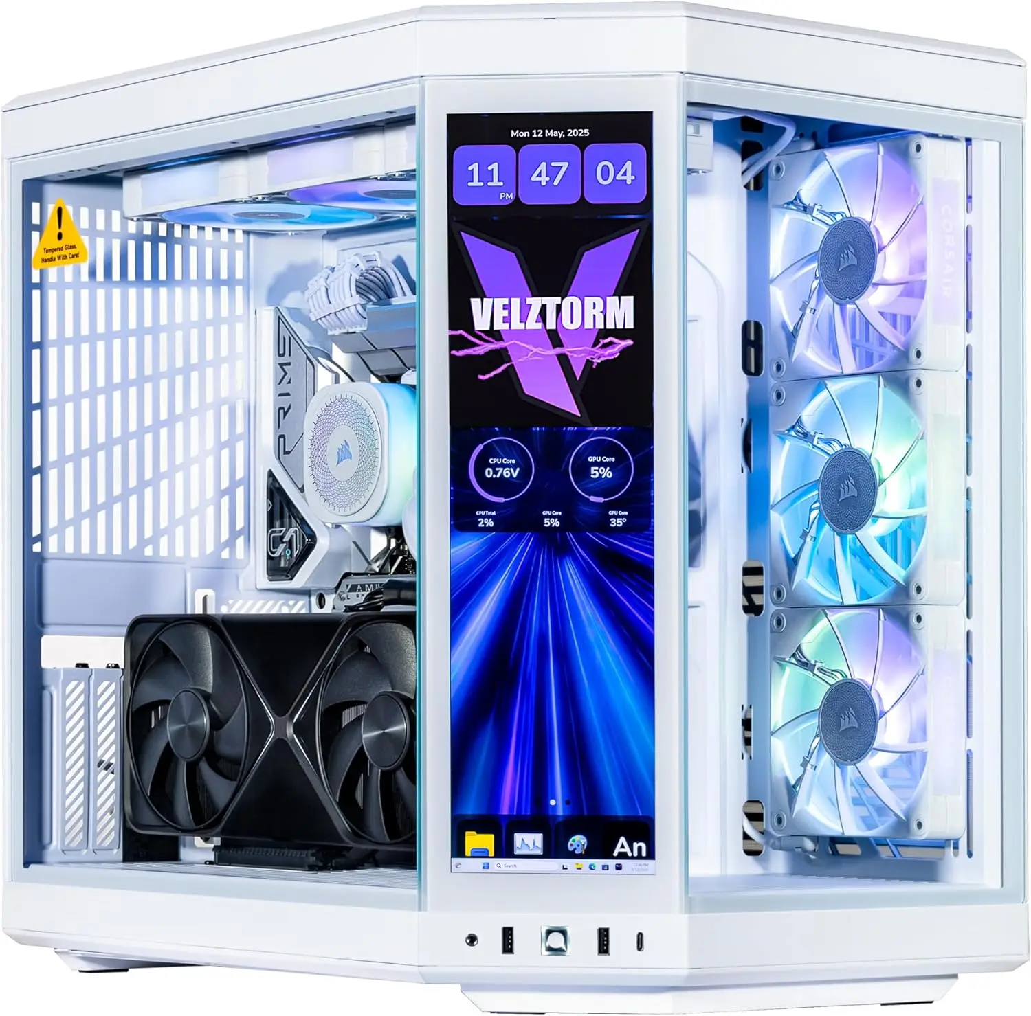 Velztorm LCD White Praetix Cus - Pc Gaming Y70 ulasan dan harga
