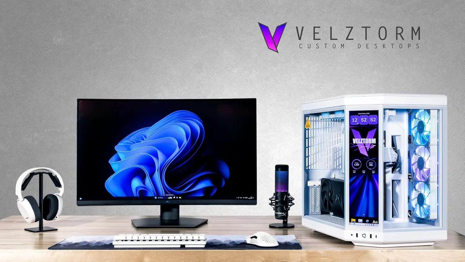 Velztorm LCD White Praetix Cus - Pc Gaming Y70 ulasan dan harga