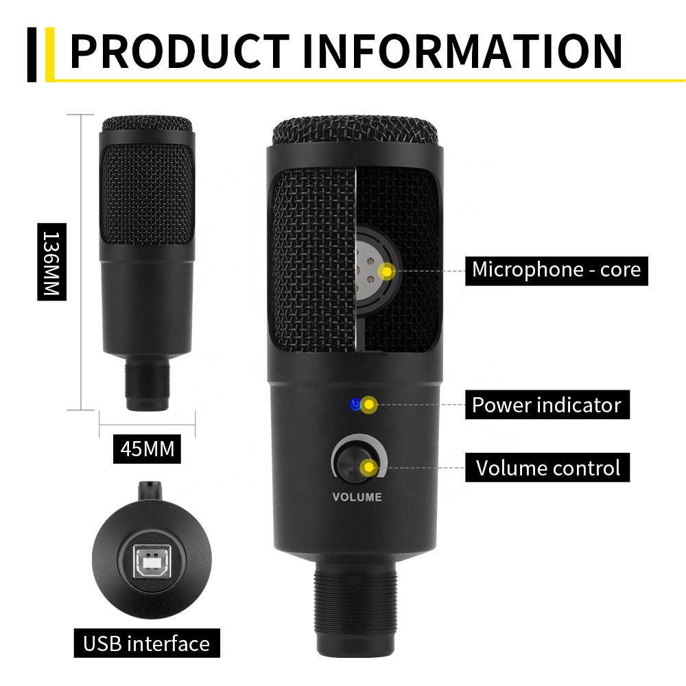 XTUGA K30 Professional Wired S - Gaming Microphone ulasan dan harga