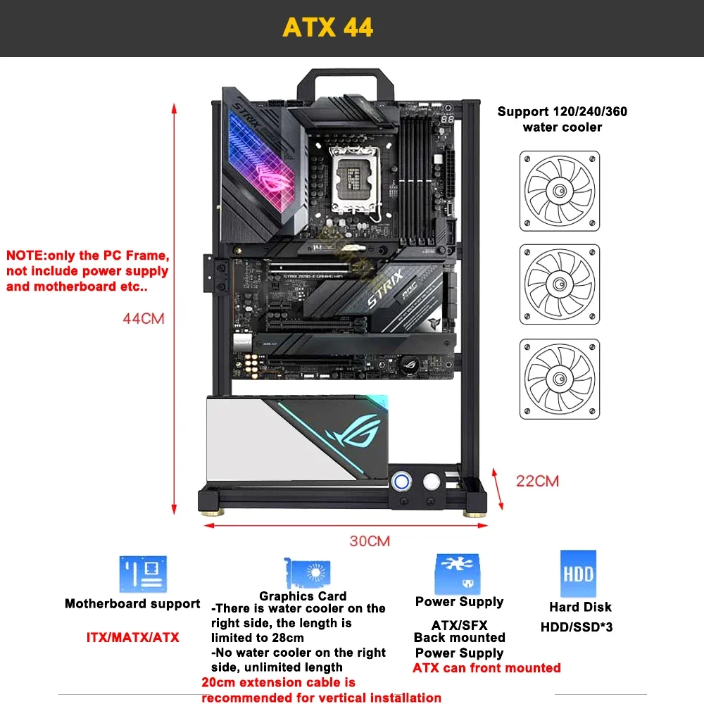 Modding EATX Open PC Case Fram - Pc Gaming Center ulasan dan harga