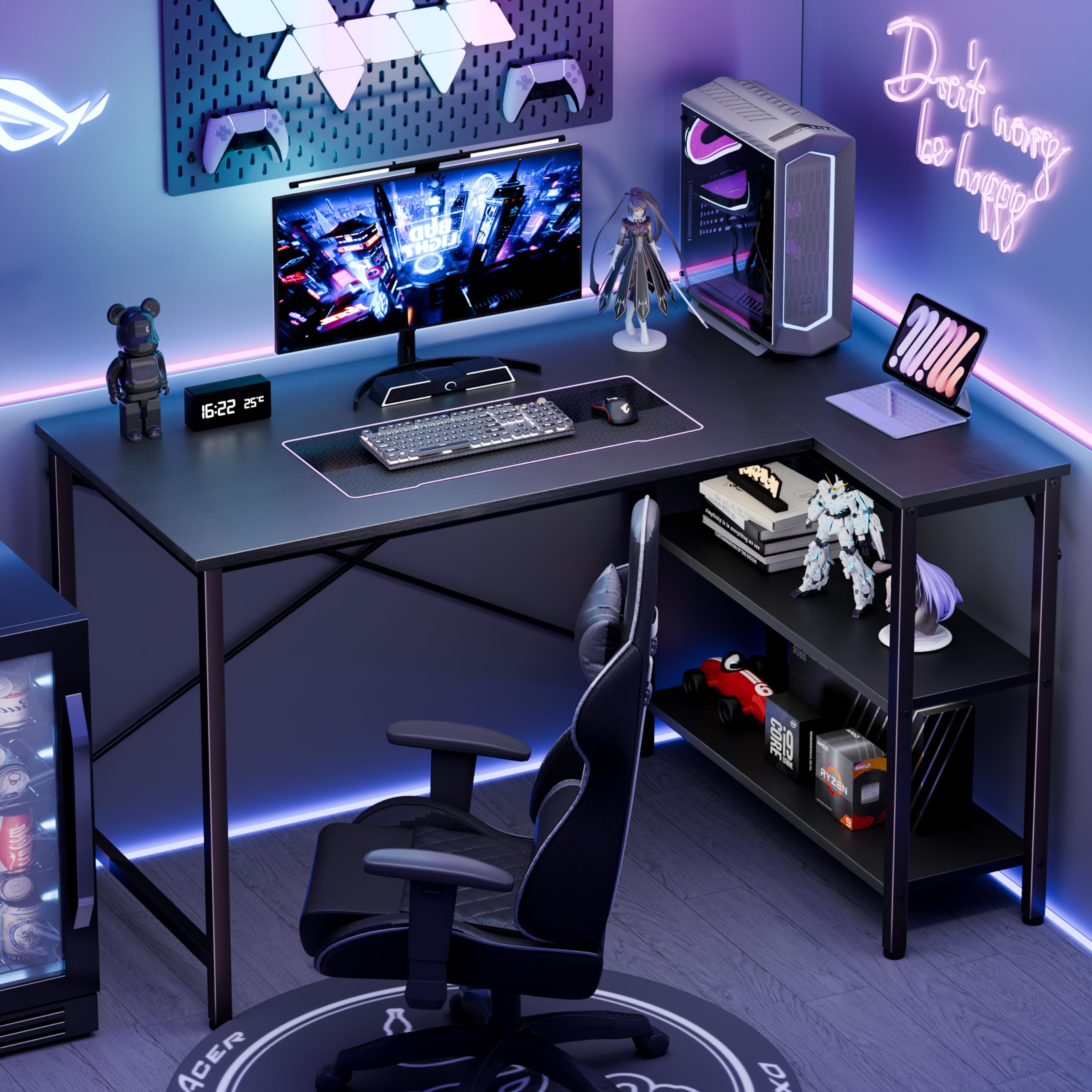 JHK L Shaped Desk 47 Inch Comp - Pc Gaming Center ulasan dan harga
