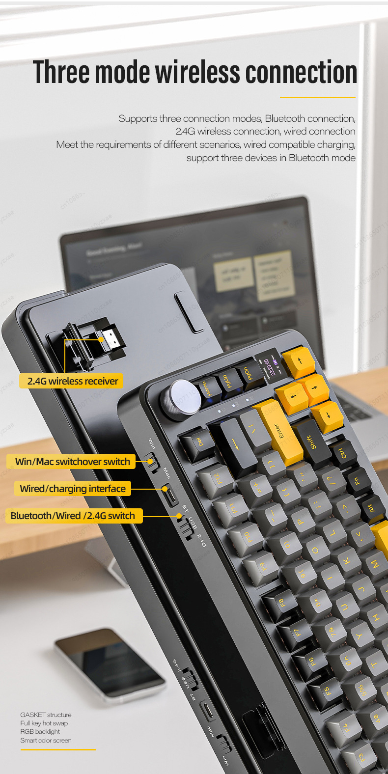 2024 New AL66 Mechanical Keybo - Pc Gaming Used ulasan dan harga