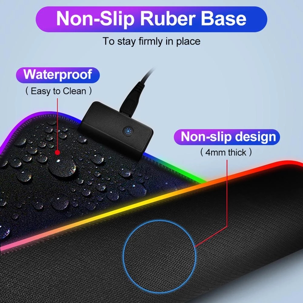 RGB Gaming Mouse Pad LED Light - Rgb Mousepad ulasan dan harga