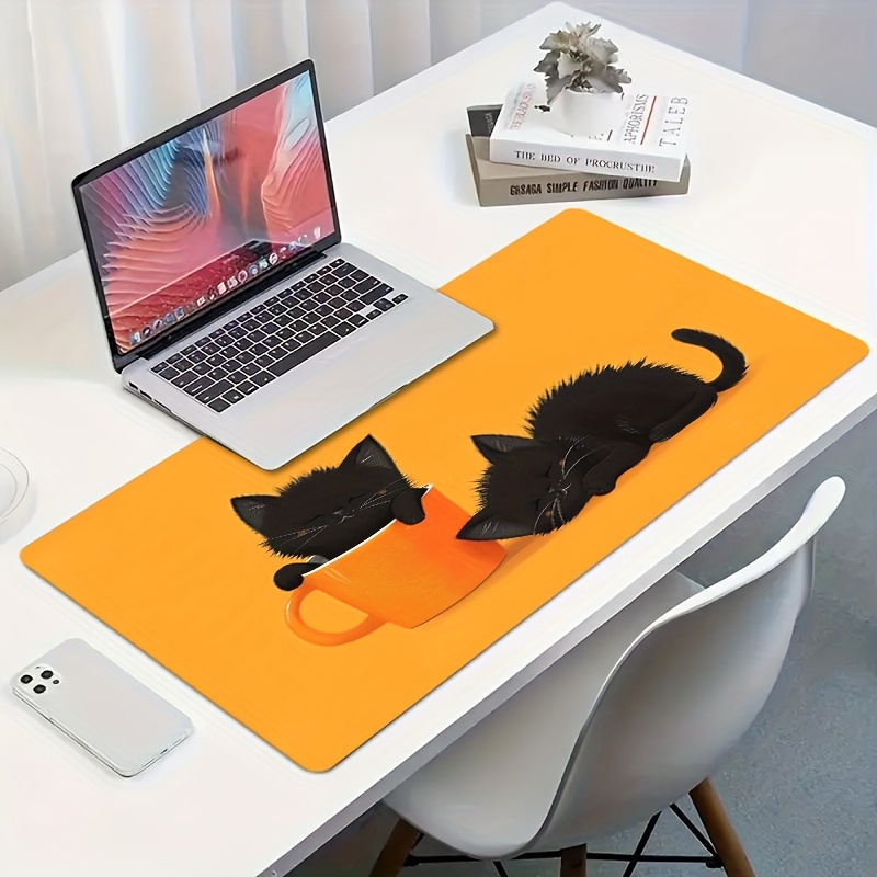 Two Sleepy Black Cat Gaming Mo - Pc Gaming Orange ulasan dan harga