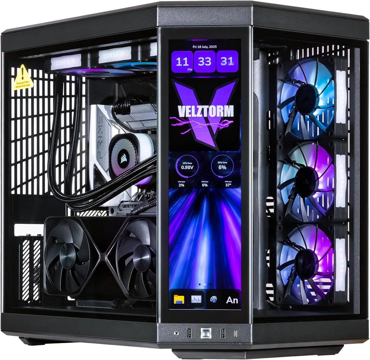 Velztorm LCD Black Praetix Cus - Pc Gaming Y70 ulasan dan harga