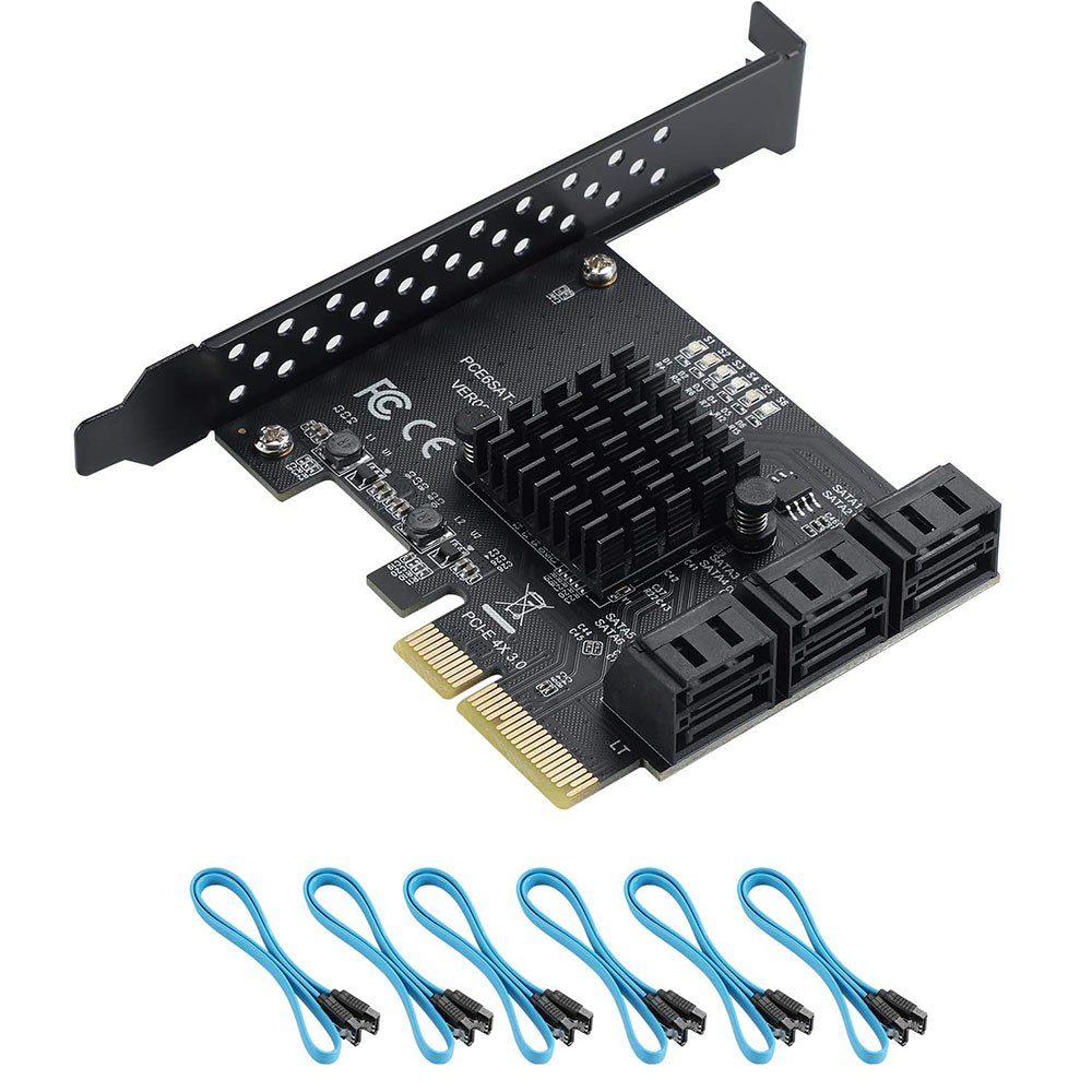 PCIe 4X 1X SATA Card 6 Ports,  - Pcie Riser Cable ulasan dan harga