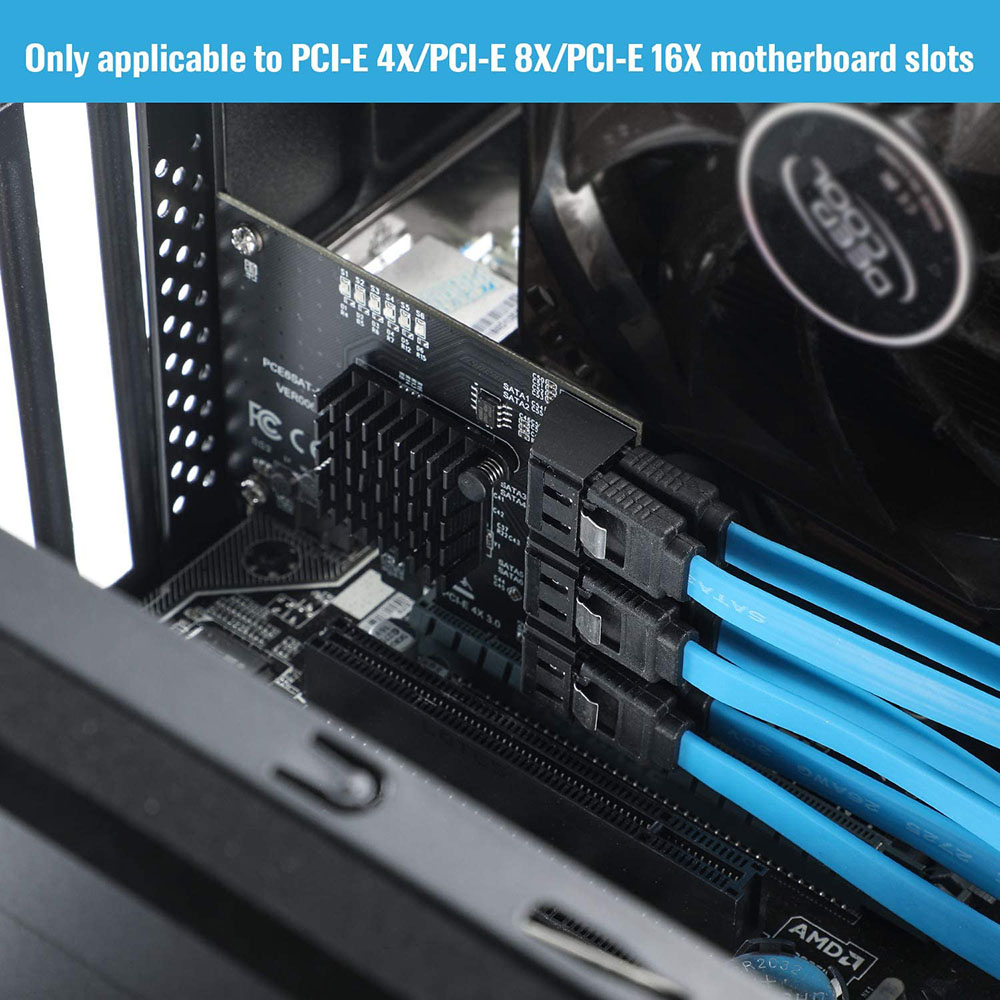 PCIe 4X 1X SATA Card 6 Ports,  - Pcie Riser Cable ulasan dan harga